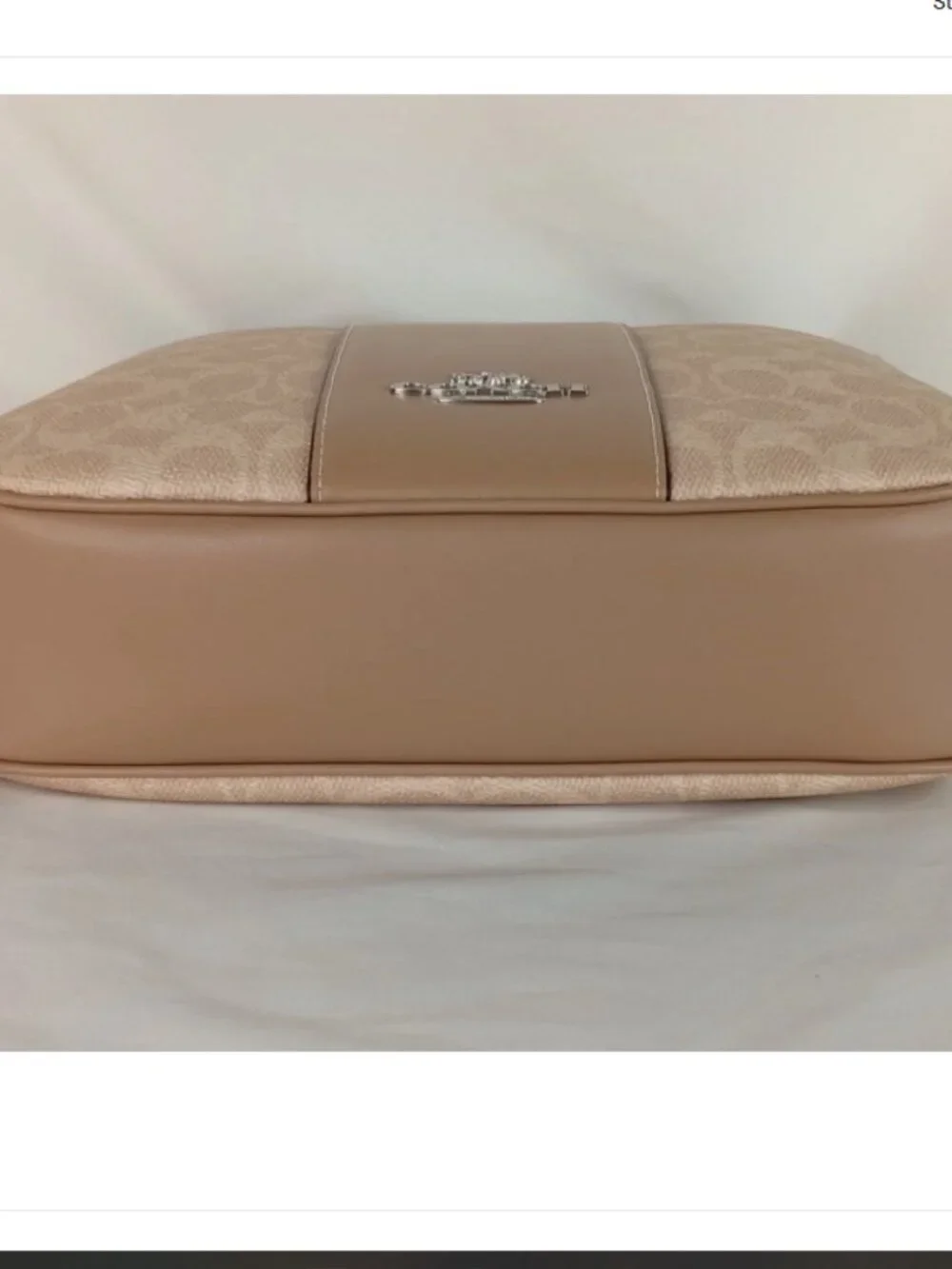 Coach Ellie File Bag In Signature Canvas w/ Stripe Taupe CZ183 Used *BAG ONLY*